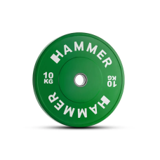 Raskusketas HAMMER Bumper Plate, Green, 50mm, 10 kg Raskusketas HAMMER Bumper Plate, Green, 50mm, 10 kg