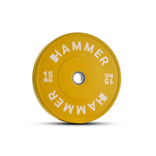 Raskusketas HAMMER Bumper Plate, Yellow, 50mm, 15 kg Raskusketas HAMMER Bumper Plate, Yellow, 50mm, 15 kg