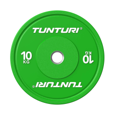 Raskusketas TUNTURI Platinum Bumper Plate, roheline, 50mm, 10 kg Raskusketas TUNTURI Platinum Bumper Plate, roheline, 50mm, 10 kg